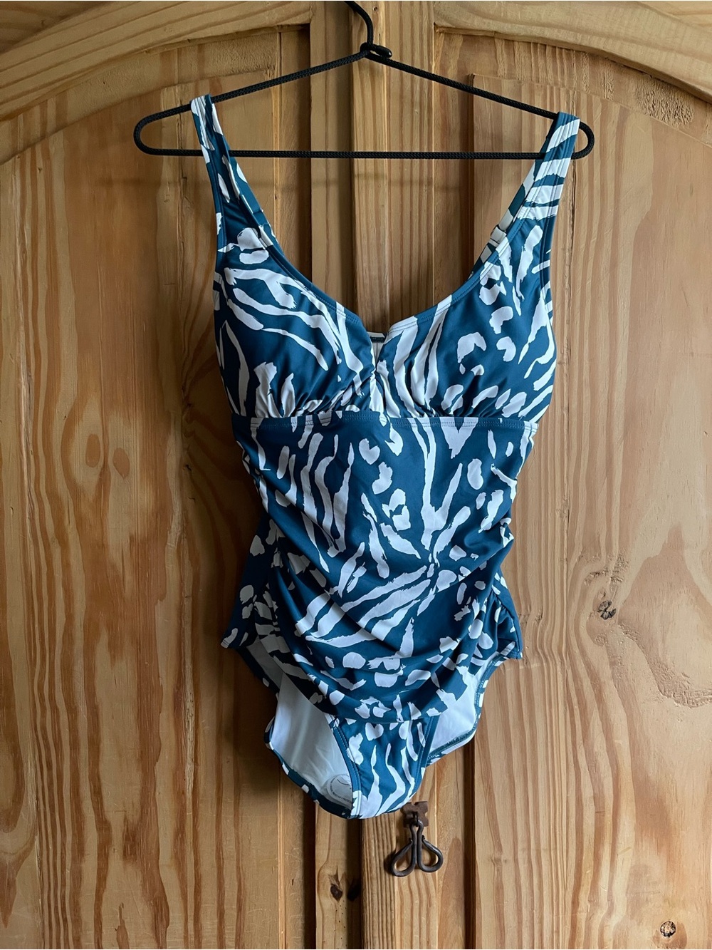 Anne Cole Green/White One Piece Swimsuit Size 10 NWT